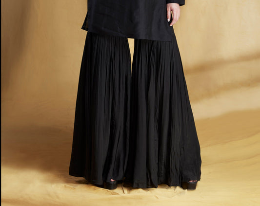 Black Flared Palazzo Pants