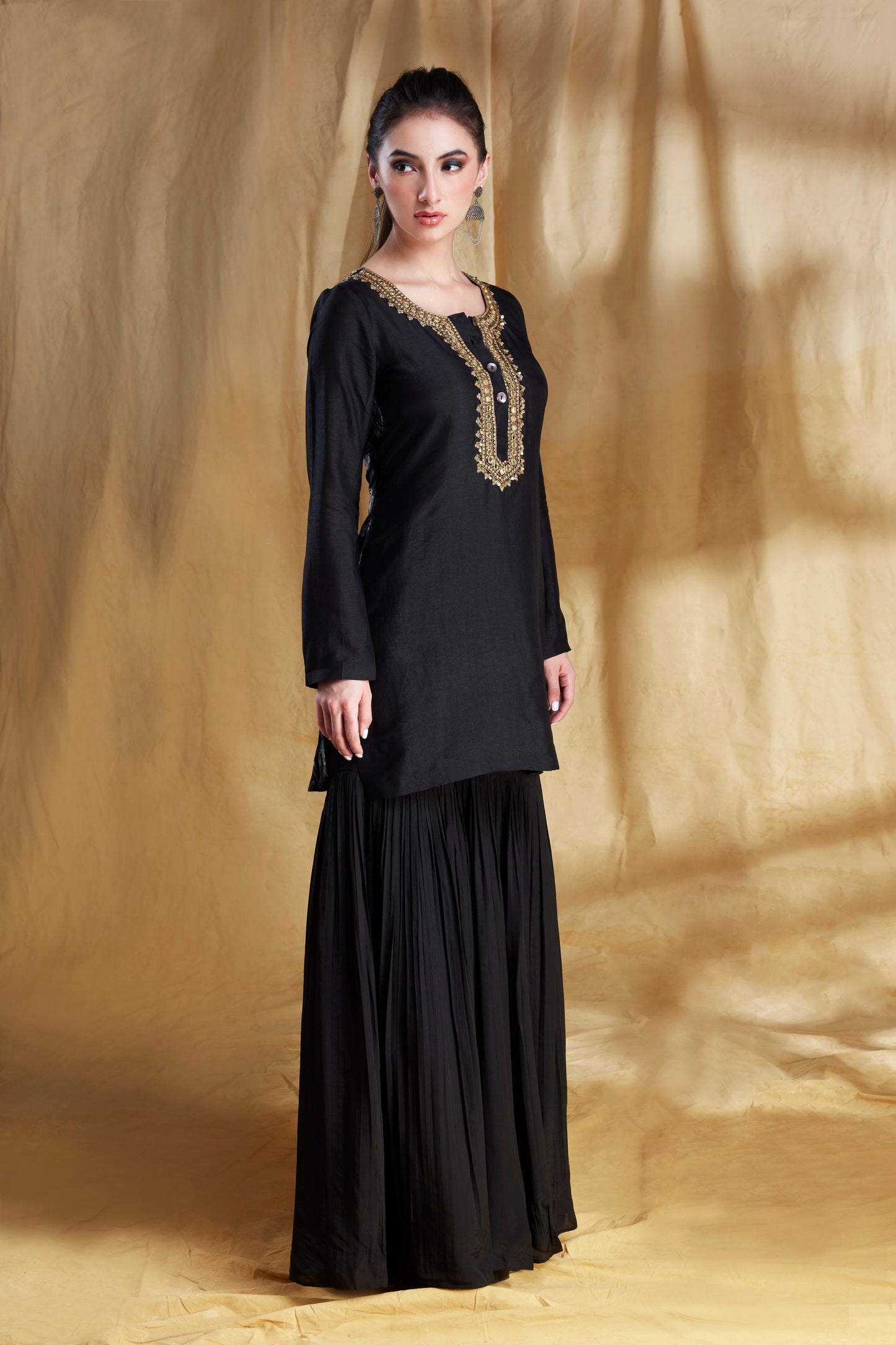 Black and Ivory embroidered Tunic