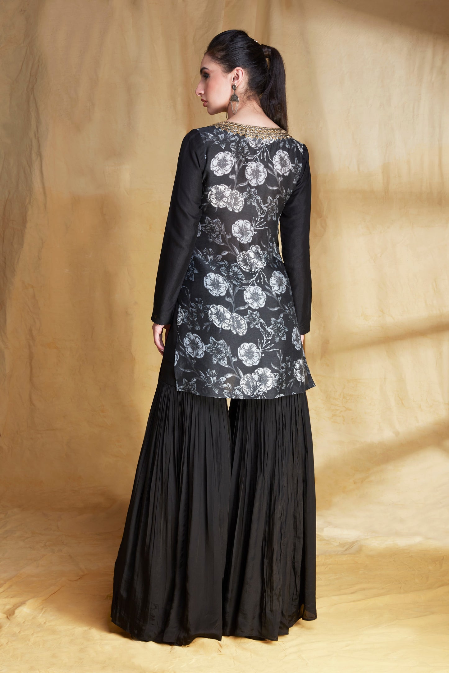 Black Flared Palazzo Pants