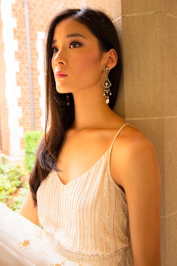 Ivory textured Maxi Dress with beaded bodice and lace accents