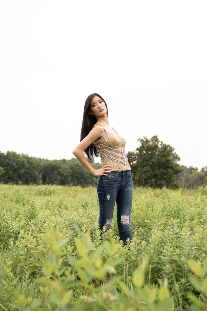 Gold and Nude-Beige Brocade corset with Swarovski crystal embellishments